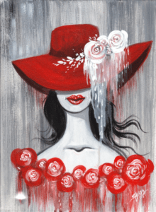 Red Floppy Hat and Roses